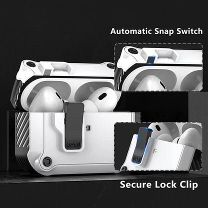 Automatic Snap Switch Secure Clear AirPods Protective Case Cover